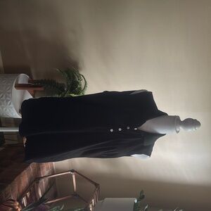 Black Sleeveless Button-Up Vest